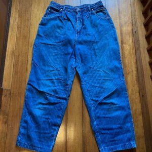 Vintage cropped railroad denim/cotton pants